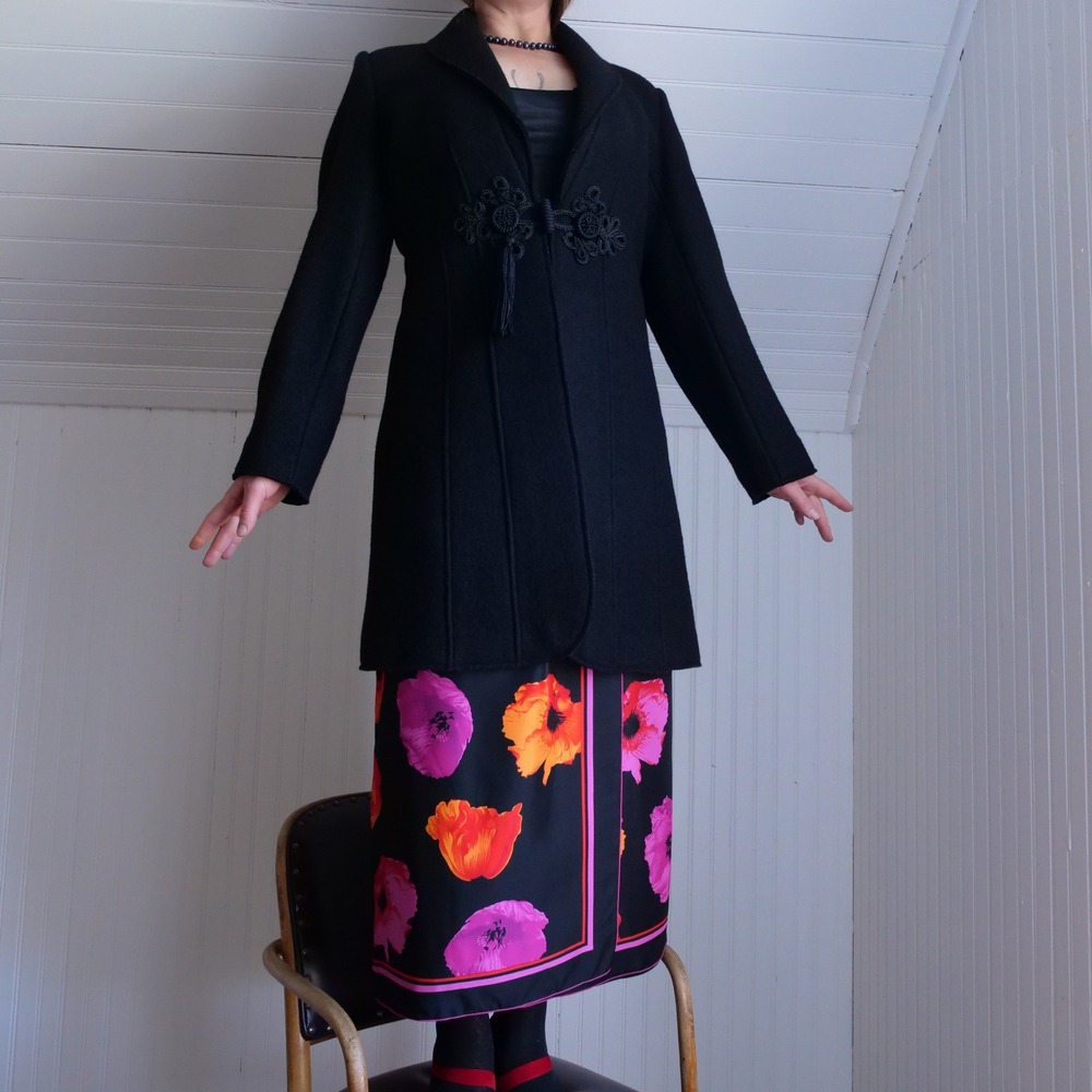 Soft Surroundings black boiled wool structured‎ cardigan/blazer - Picture 8 of 8